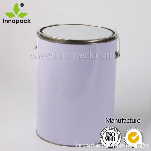 5L Metal Tin Bucket with Plastic Handle for Chemical Use